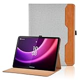 custodia per lenovo tab p11 (2nd gen) 11.5 pollici tb350fu 2023 business premium pelle pu leather multi-viewing angles stand folio cover protettiva con auto sveglia/sonno,tasca - grigio