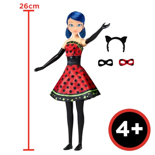 Muñeca de Ladybug Miraculous Bandai de 26 cm con ropa intercambiable de cambio de vestito original 4