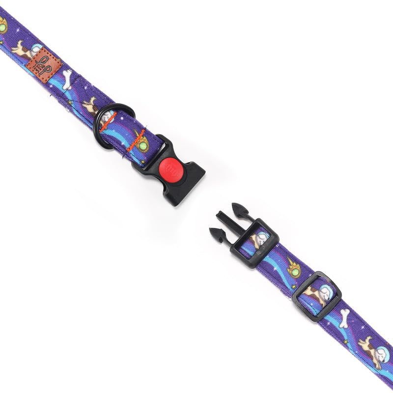 Image of Lana Paws Polycotton Cosmic Dog Skin-Friendly, Fabric Dog Collar Belt, Small, Adult Shih Tzu & Similar, 14 x 1 inch