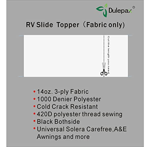 Dulepax-Rv Slide Out Awning Fabric Replacement-(46" X 110", White- Fabric Only)-Universal Slide-Topper Replacement For 5Th Wheel Rvs, Travel Trailers And Motorhomes #TOP1