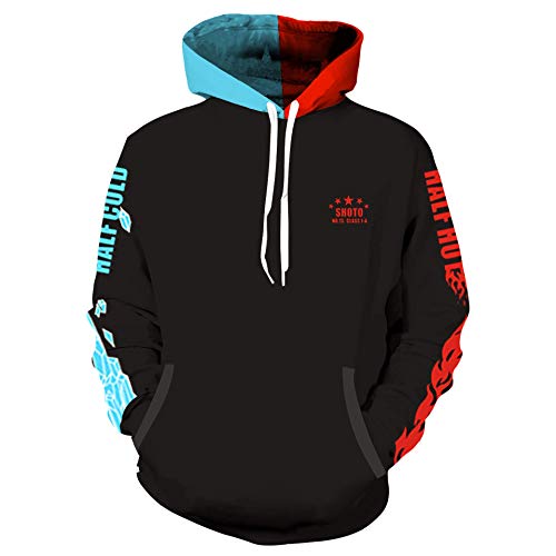 Sweatshirt à capuche zippé unisexe pour adulte / adolescent avec motif imprimé en relief My Hero Academia, pour automne et hiver - Noir - Medium Cover