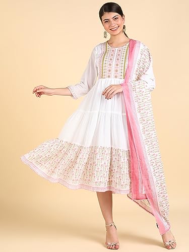 Image of Maaesa Anarkali Kurta Dupatta Set for Women