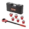 VEVOR Ratchet Pipe Threader Kit with 6 Dies, 1/4″ NPT to 1-1/4″ NPT Ratcheting Pipe Threading Tool, Portable Pipe Threader Set with Storage Case for Plumbing Installation and Repair