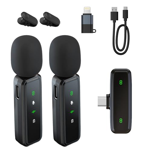 【Compatibile con più dispositivi】Questo mini microfono è dotato di un ricevitore Type-C e di un adattatore Type-C-Lightning. È compatibile con diversi dispositivi come telefoni cellulari, computer e tablet. È ampiamente utilizzato nelle trasmissioni in diretta e nel doppiaggio e può facilmente soddisfare diverse esigenze di registrazione audio.