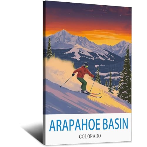 Poster vintage Colorado Arapahoe LNBIAND - Toile murale rétro 30x45cm paysage montagne