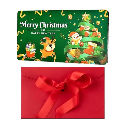 ホリデーキャッシュホルダー | 冬のデザイン6スロットクリスマスカード | メッセージ入りグリーティングギフトカード | 女性、男性、ガールズ、ボーイズ、大人、友人、恋人への贈り物やパーティー用