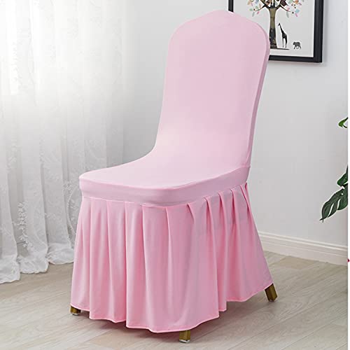 Dimatic Dining Room Chair Covers Set Of 4, Stretch Parsons Slipcovers With Skirt Super Fit Spandex Chair Seat Protector Cover For Dining Room, Hotel, Ceremony (Pink) #TOP1