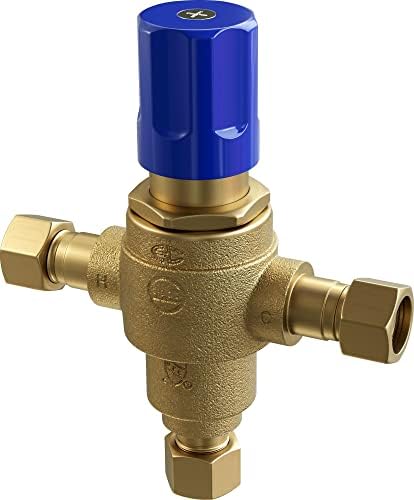 PROFLO PFMVTS38 3/8" Thermostatic Mixing Valve - Single Outlets - Rough Brass