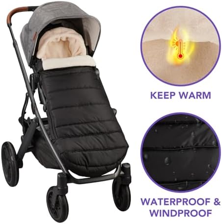 Bunting Bag for UPPAbaby Vista, V2, V3, Cruz, V2, V3 RumbleSeat, V2, V3 Ridge, Minu Strollers, Warm and ultra-plush Waterproof Stroller Footmuff, Extendable winter stroller cover, sleeping bag - 5