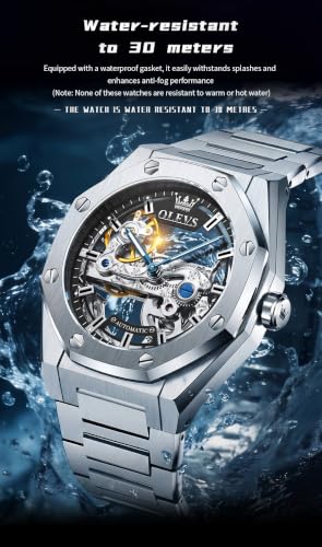 Image of OLEVS Automatic Watch for Men Self Winding Mechanical Luxury Business Stainless Steel Multi Calendar Waterproof Luminous Wrist Watches