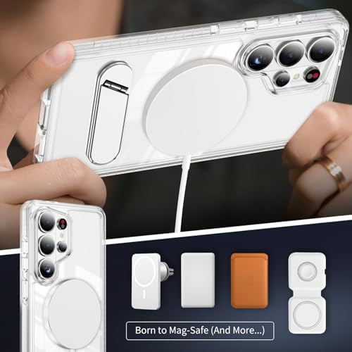 for Samsung Galaxy S26 Ultra Clear Case Magnetic 6.9" White — 사진 2