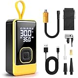 Mxcasoxz Tragbarer Elektrischer Luftkompressor, 150 PSI / 10,3 Bar, Schnelles Aufpumpen in 1 Min, 4 Modi, Auto-Stopp, LED-Licht, USB-C Wiederaufladbar, Reifenfüller für Auto, Fahrrad, Motorrad & Bälle