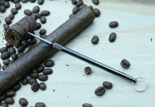 Oucuo Cigar Puncher Stainless Steel Creative Portable Cigar Draw Enhancer Cigar Punch Cigar Accessories Tool Travel Mini Nubber(Black) #TOP6