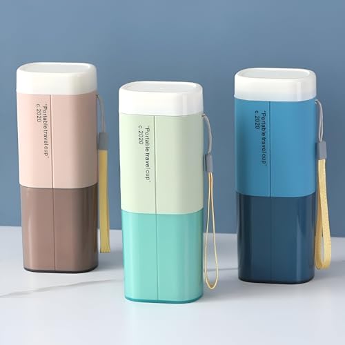 Image of Shopiable Store Shopiable Plastic Travel Toothbrush Case Cover | Multifunctional Toothpaste & Towel Holder | Portable Wash Cup Organizer Storage Container Box for Business Trips & Travel | Green