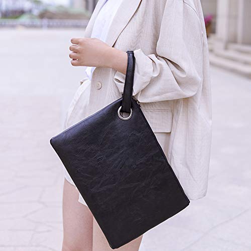 Image of DIHKLCIO Evening Bags Purse Envelop Clutch Chain Shoulder Womens Wristlet Handbag Foldover Pouch black