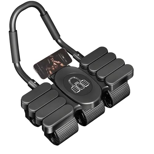 Niesel Rueda Abdominal con Rebote Automático | Máquina De Abdominales Con 6 Ruedas Y Diseño Avanzado - Equipo de Gimnasia Para Abdominales Con Soporte Para Móvil Y Entrenamiento en Casa