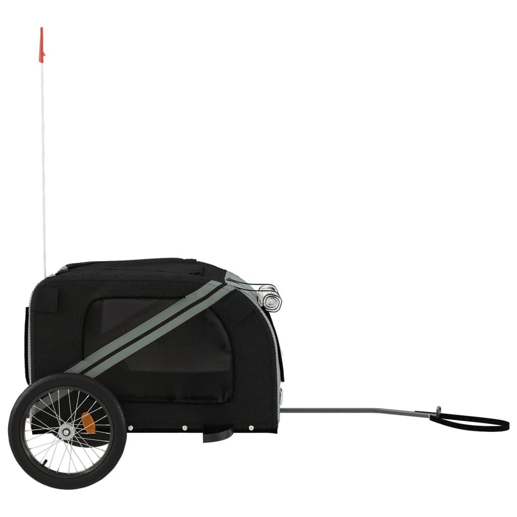 Remorque de vélo pour animaux de compagnie noir et gris