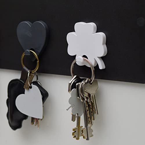 KalaMitica - Hook for Wall Magnetic Board with Strong Magnet - White Four-leaf Clover, 5,5 x 5,1 cm - Image 2