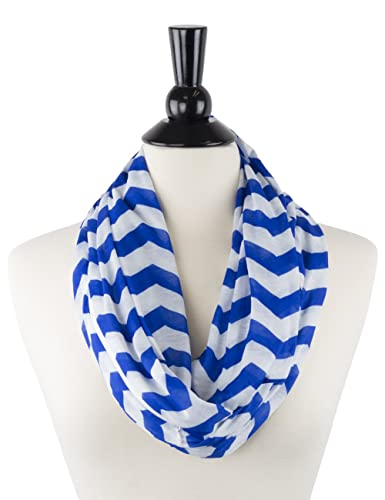 Shop Chevron Scarf for Women - Zipper Pocket Storage for Phone and Keys (Blue)2
