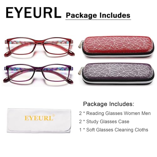 Image of Reading Glasses (Purple+red, 2.0X)