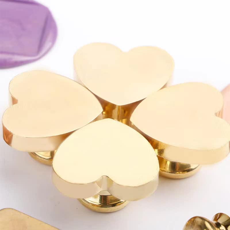 Miniatura 2 de 1 sello de cera en blanco de 0.984 in1 pulgada en forma de corazón, cabezas de sello de cera con 1 mango de madera universal en blanco para