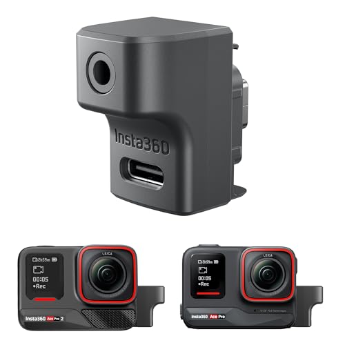 Image of CYNOVA Insta 360 Ace Pro 2 Microphone Adapter for insta360 Ace Pro 2, External Type-C Microphones and 3.5mm Audio Ports Compatible with insta360 Pro 2 / insta360 Ace Pro
