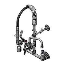 T&S Brass MPY-8WLN-06 Mini-PRU Wall Mount Base with B-0107-C, 6" Swing Nozzle, Lever Handles, Wall Bracket