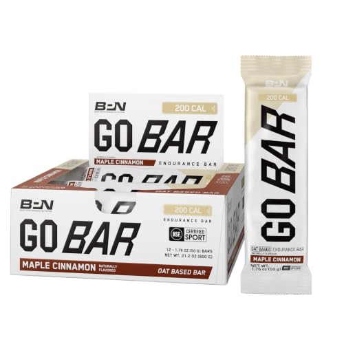 Image of BPN Go Bar, Oat Based Endurance Training Snack, Maple Cinnamon | 36g of Carbohydrates and 200 Calories Per Serving, 12 Bars Per Box
