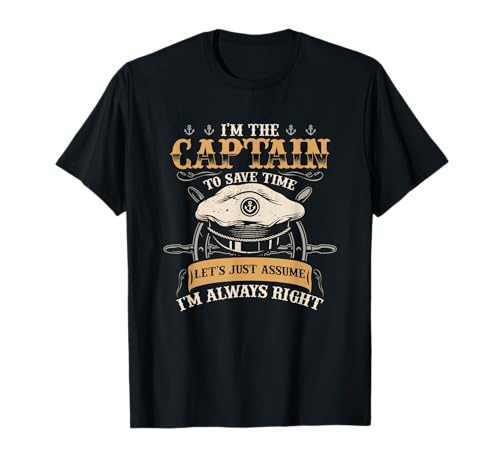 Vintage Boat Captain Shirt Men Boating Funny Boat Lover Gift T-Shirt