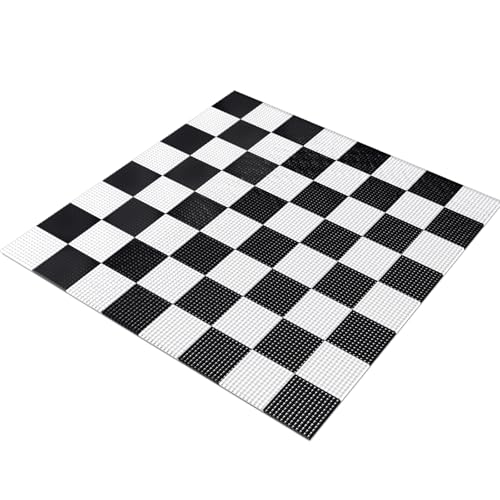 Yuxung 7.9*7.9ft Giant Chess Board, Chess Not Included, Plastic Giant Mat for Outdoor Yard Lawn Games, Compatible with 25 Inch 37 Inch 49 Inch Chess Sets and 10 Inch Checkers