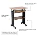Safco 1929CY MUV Mobile Stand-Up Height-Adjustable Desk,Keyboard Storage, Steel Frame Construction, Durable Melamine Laminate Work Surface, 4 Wheels, Narrow Design