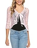 Combinación: el cárdigan bolero de encaje se puede usar con camisola, camiseta, blusa sin mangas, vestido, jeans, leggings, pantalones cortos, adecuado para vestidos de cóctel o de fiesta