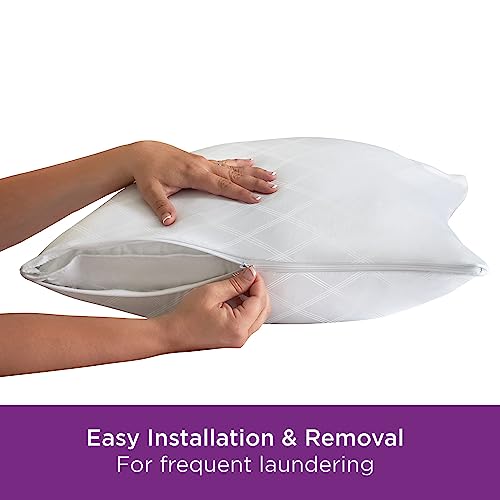 Set of 2 King AllerEase Pillow Protectors - Temperature Balancing, Allergist Recommended - Premium Breathable, Zippered Protectors by Aller-Ease - Image 2