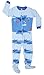 elowel | Schlafanzug | Babys - Kinder | Jungen | Einteiler | Strampler | Design Pyjama | Enganliegend | 100% Baumwolle | Bequem | Größe: 4 Jahre (104) | Design: Hai | Farbe: Blau