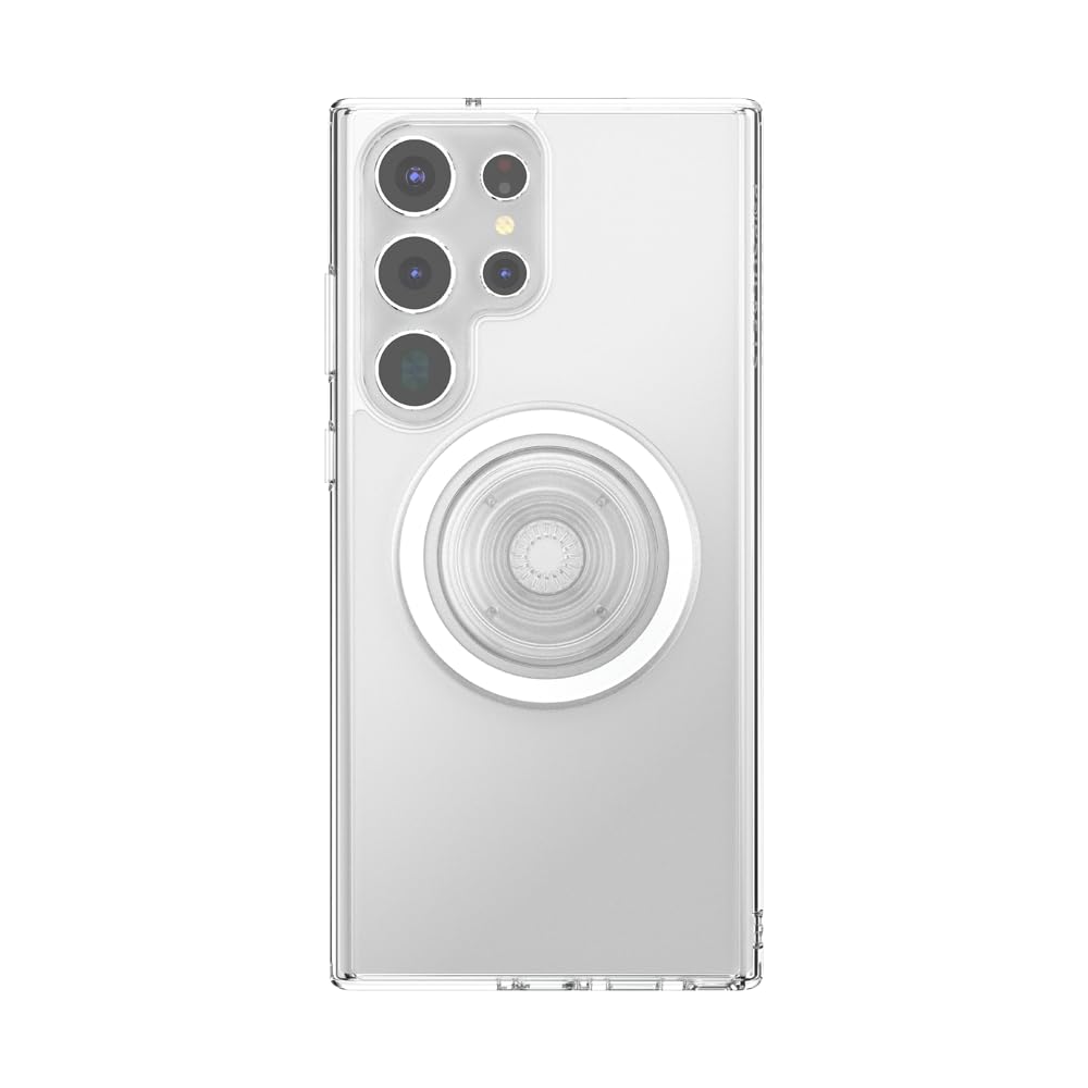 PopSockets Case for Samsung Galaxy S23 Ultra, Compatible with MagSafe, with Magnetic PopGrip Phone Grip Included, Phone Case for Galaxy S23 Ultra - Clear