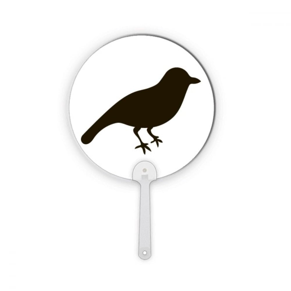 Éventail rond en plastique noir moineau rigide accessoire été