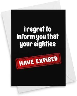 Funny 90th Birthday Card - I Regret To Inform You That Your Eighties Have Already Expired. Men Or Women Eighties 90 Gift Greeting Dad Age Grandad Ninetieth Happy Her Ninety Milestone [00112]