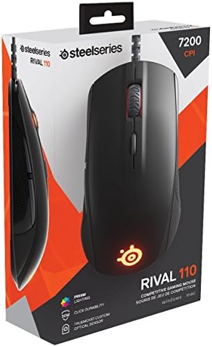 SteelSeries Rival 110, Optical Gaming Mouse, RGB Illumination, 6 Buttons, PC / Mac, Black