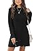 Ebifin Strickkleid Damen Rundhals Strickpullover Kleid Elegant Tunika Pullikleid Winterkleid Sweater A-Linie Minikleid.Schwarz.S