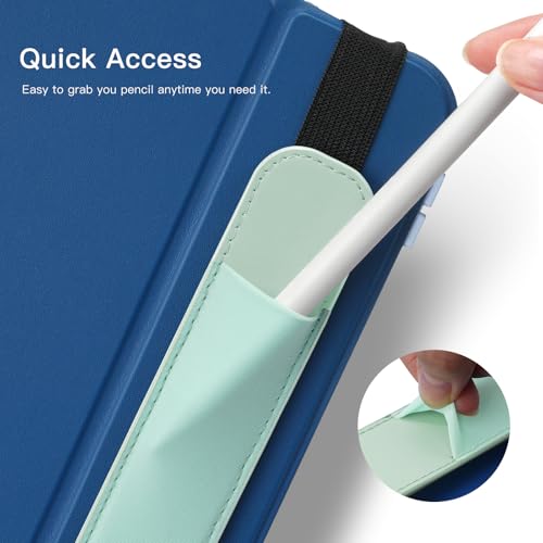 Image of MoKo Pencil Case Holder Fit The Apple Pencil (Pro and USB-C and 1st and 2nd Gen), Detachable Elastic Pocket for Stylus Pen with Elastic Band Attached to iPad Case, Field Green