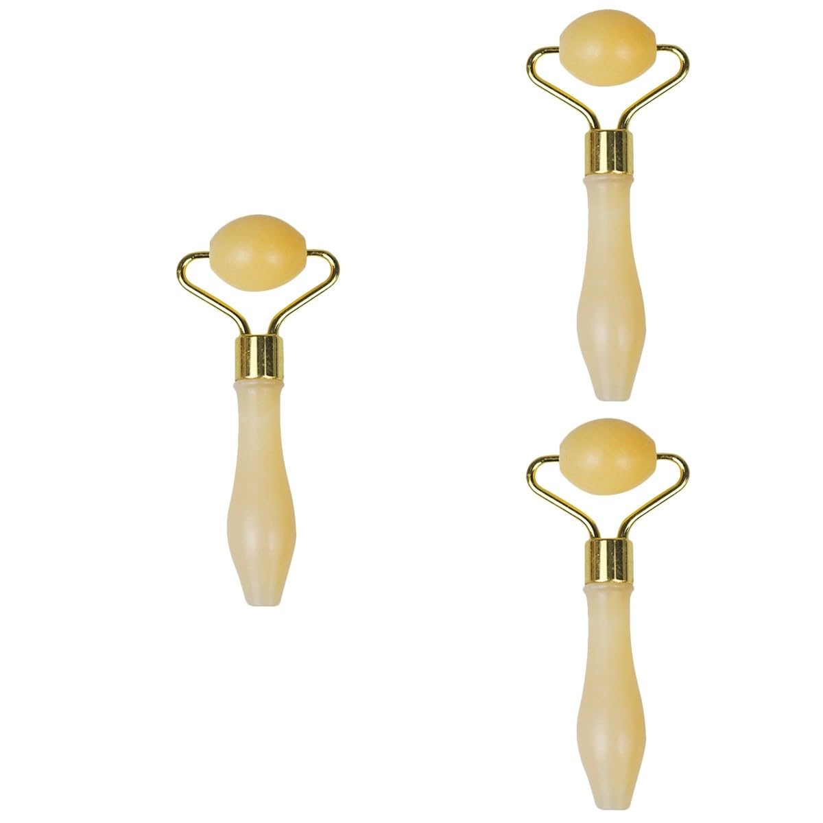 minkissy 3pcs Jade Face Roller Eye Massager Beauty Tool Eye Massage Roller Portable Skin Care