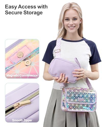 Image of PACKISM Clear Bag for Stadium Events - Clear Purses for Women Transparent Crossbody Messenger Bag for Concerts Game Day