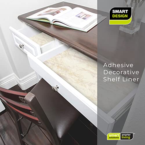 Smart Design Adhesive Shelf Liner - 18 In X 20 Ft Roll - Easy Cut, Peel, And Self Stick Decorative Vinyl Film - Cabinet, Drawer, Countertop, Table, Dresser Cover - Kitchen - Ivory Marble #TOP6