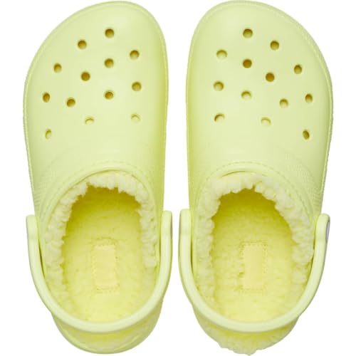 Image of Crocs Unisex Men's and Women's Classic Lined Clog | Fuzzy Slippers, Sulphur, 2 Men /4 Women