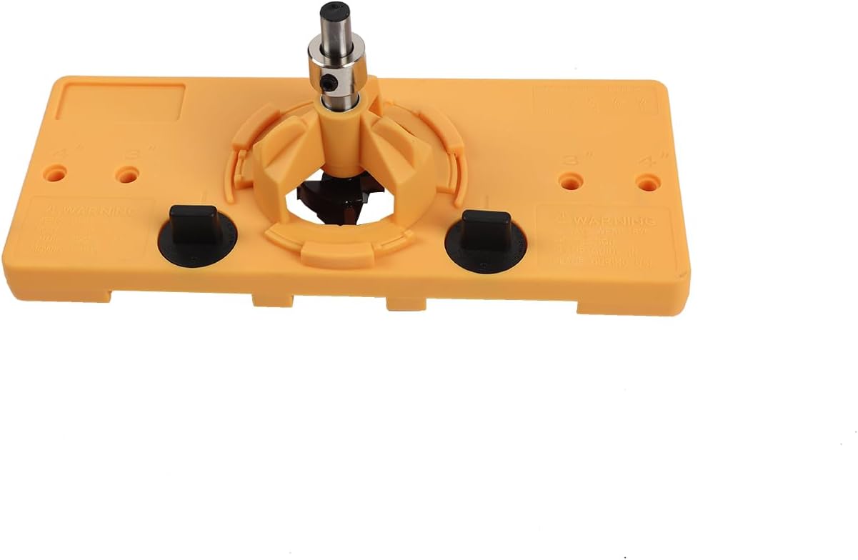 Kipokalor 35mm Yellow Concealed Hinge Jig Boring Hole Drill Guide Cutter Bit Set, Door Boring Hole Template and Bit for Cabinet Door Installation for Tool Carpenter (Yellow)