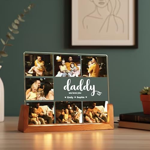 Image of Personalized Photo Collage Frame, Nana Photo Frame, Customized MomFrame, Mother's Day , Grandma Photo Collage Wooden Stand | Custom Gift | , Birthday valentine's day for Gift Him or Her (Daddy Frame)