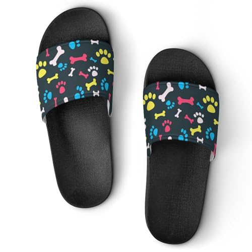 Claquettes femme patte de chien : pantoufles de bain confortables pour la maison