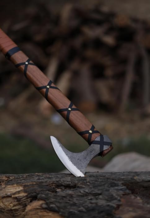 Miniatura 5 de Hacha vikinga, hachas de lanzamiento, hachas y hachas, hacha de batalla vikinga, herramientas de trabajo de madera, regalos vikingos para hombres,