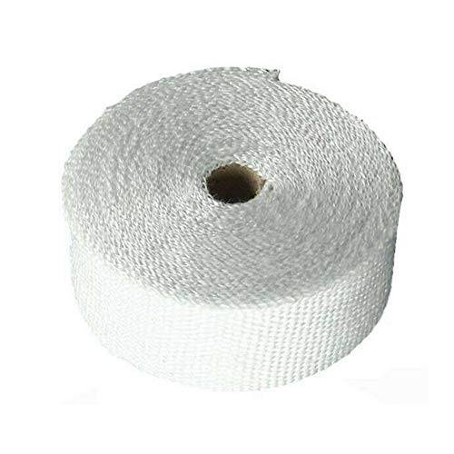 ESUPPORT Rolo de fibra de vidro branco de 2,5 cm x 4,5 m, tubo de escape, envoltório de tubo de esca