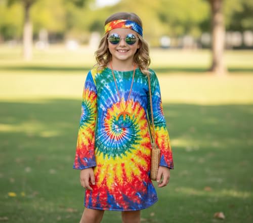 Disfraz Hippie para Niñas Colorido 60s 70s 3-14 Años miniatura 2
